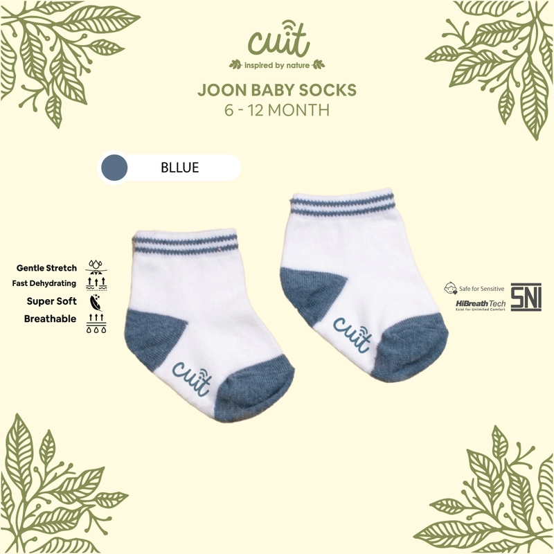 Product image Cuit Basic Sock Kaos Kaki Anak Bayi Stripe Garis Unisex Joon M (6-12 Month) White Green